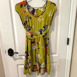 Anthropologie MOULINETTE SOEURS Floral Print Silk Dress